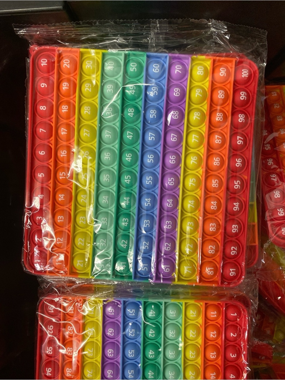 Multicolor Numbered Pop-It Party Favor Pack - Rainbow Silicone Fidget Toy